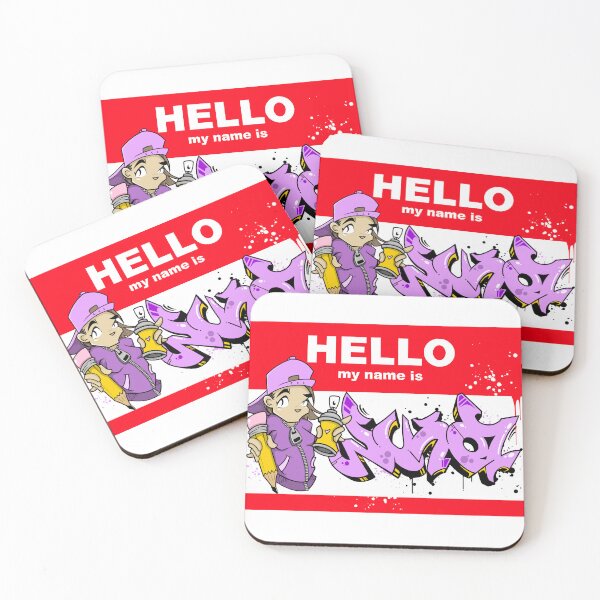 Item preview, Sticker Hello my name Wuna _ Graffiti designed and sold by Wounyz.