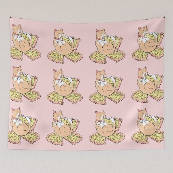 Item preview, funny cat eating pizza designed and sold by mando24895.