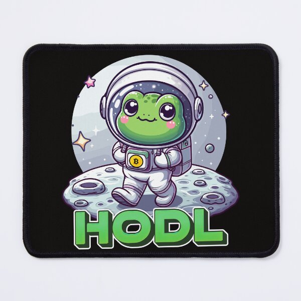 Item preview, a cute frog astronaut walking on the moon designed and sold by CryptoFunMerch.