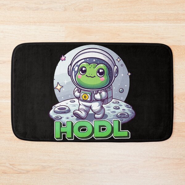 Item preview, a cute frog astronaut walking on the moon designed and sold by CryptoFunMerch.