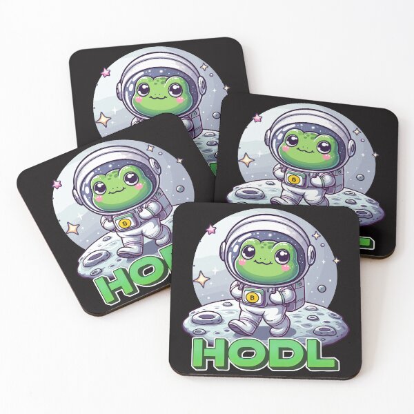 Item preview, a cute frog astronaut walking on the moon designed and sold by CryptoFunMerch.