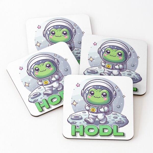 Item preview, a cute frog astronaut walking on the moon designed and sold by CryptoFunMerch.