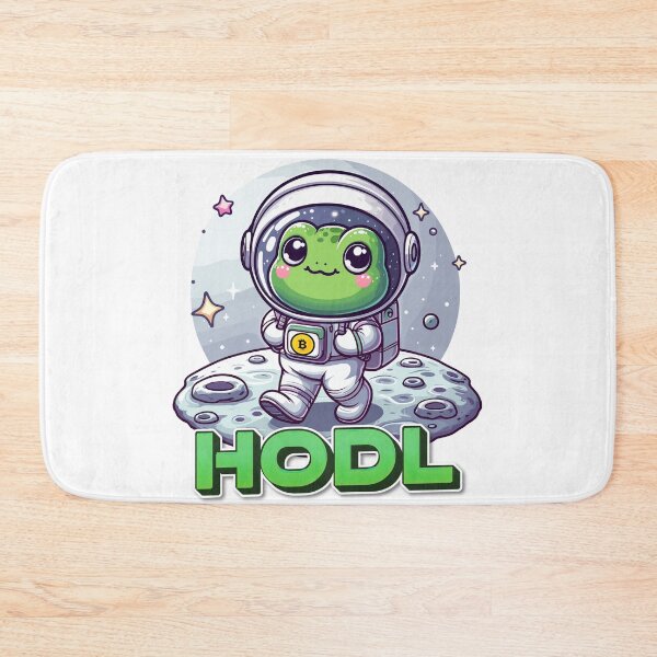Item preview, a cute frog astronaut walking on the moon designed and sold by CryptoFunMerch.