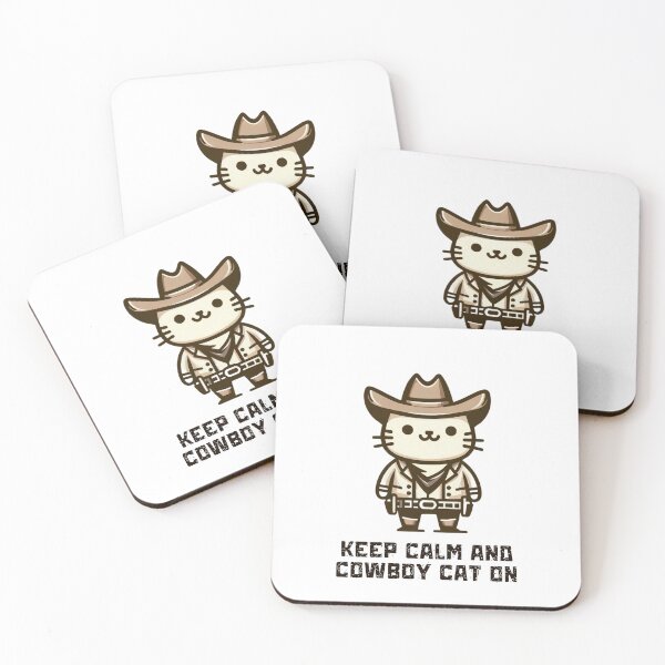 Item preview, Keep Calm and Cowboy Cat On - Western Cat designed and sold by MatPigeon.