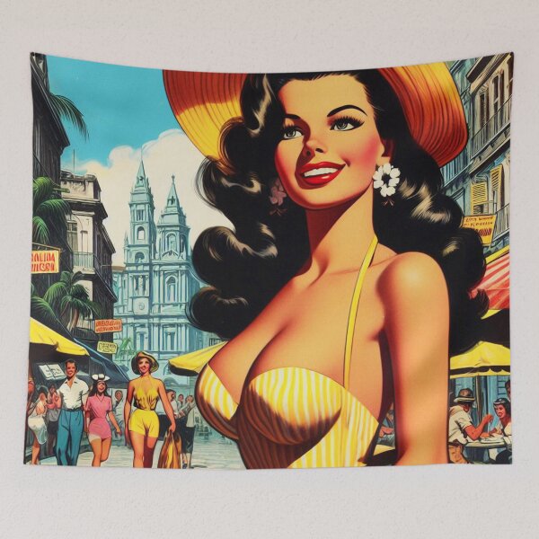 Item preview, Vintage Pin-up Painting designed and sold by PulpVintage.