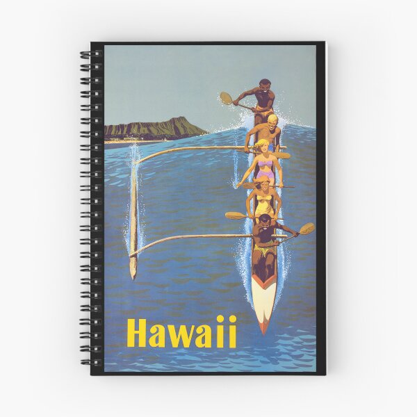 Item preview, Hawaii Outrigger Canoe Diamond Head Waikiki Beach 1960s designed and sold by RocketshipRetro.