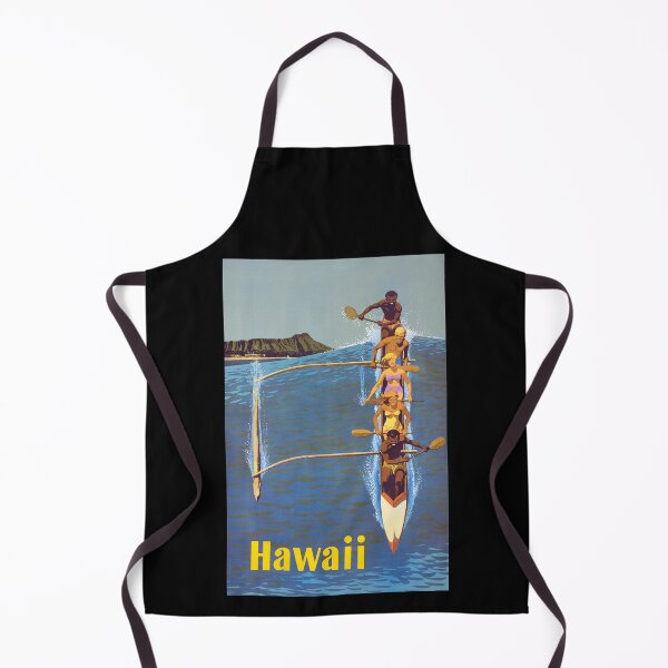 Item preview, Hawaii Outrigger Canoe Diamond Head Waikiki Beach 1960s designed and sold by RocketshipRetro.