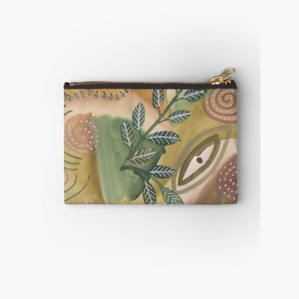 Item preview, Warm orange and green foliage pattern designed and sold by SunnyAunt.