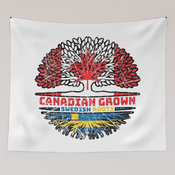 Item preview, Sweden Swedish Canadian Canada Tree Roots Flag designed and sold by FlagX.