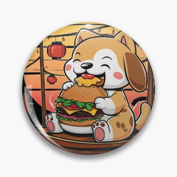 Item preview, funny pet eating burger on boat designed and sold by Loviness.