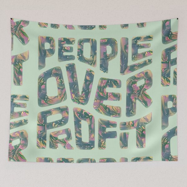 Item preview, People Over Profit Word Art designed and sold by Unhinged Heather.