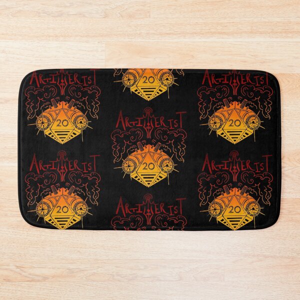 Item preview, Artifice dice: Dnd artificer artillerist subclass d20 (dark fire text) designed and sold by TheDoodlemancer.