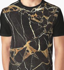 Black And Gold Marble - Cool Dark Elegant Glamour Design Graphic T-Shirt