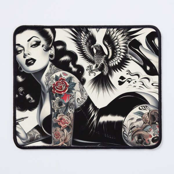 Item preview, Hot Tattooed Girl designed and sold by PulpVintage.