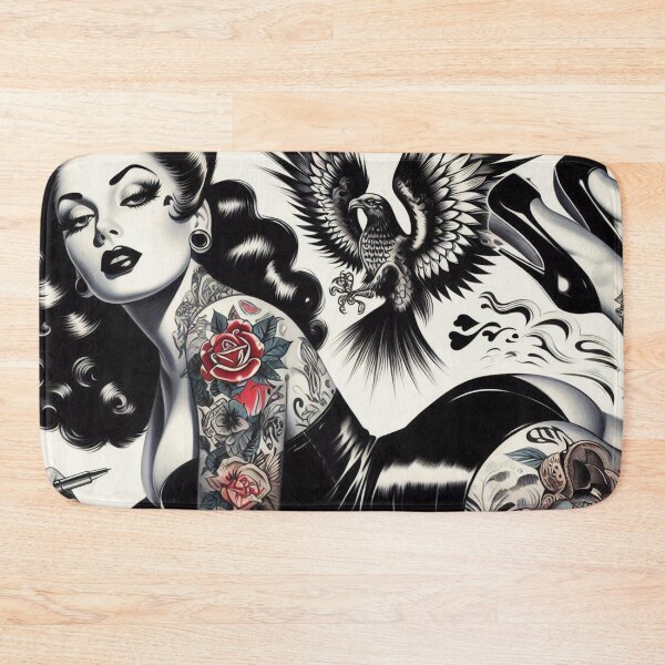 Item preview, Hot Tattooed Girl designed and sold by PulpVintage.