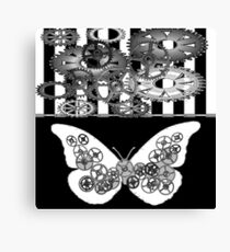 BLACK & WHITE CLOCKWORK BUTTERFLY ABSTRACT Canvas Print