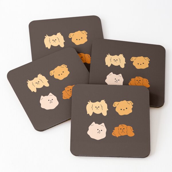Item preview, Cute Dog Breeds Illustration | Adorable Dog Faces | Brown background  designed and sold by RM-Journey.