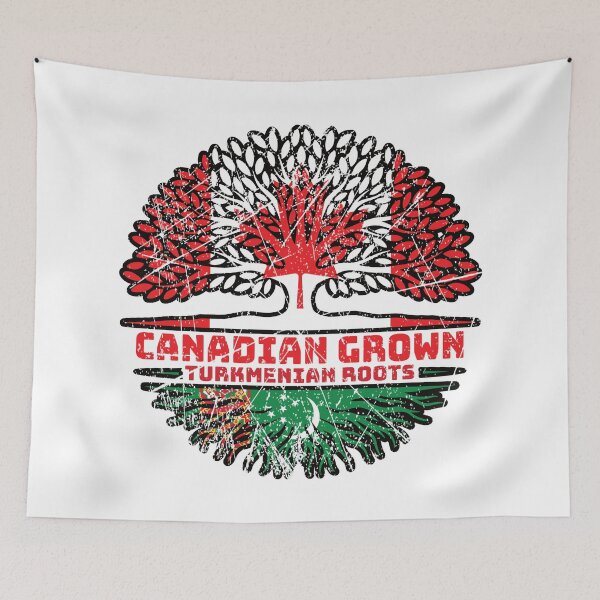 Item preview, Turkmenistan Turkmenian Canadian Canada Tree Roots Flag designed and sold by FlagX.