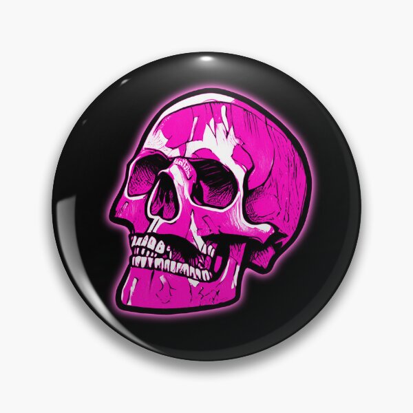 Aperçu de l'œuvre Crâne Synthwave rose fluo créée et vendue par Kat91x.
