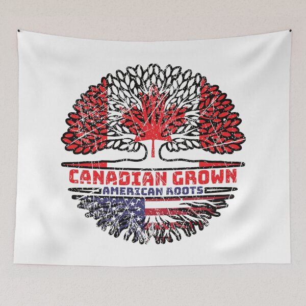 Item preview, US American USA United States Canadian Canada Tree Roots Flag designed and sold by FlagX.