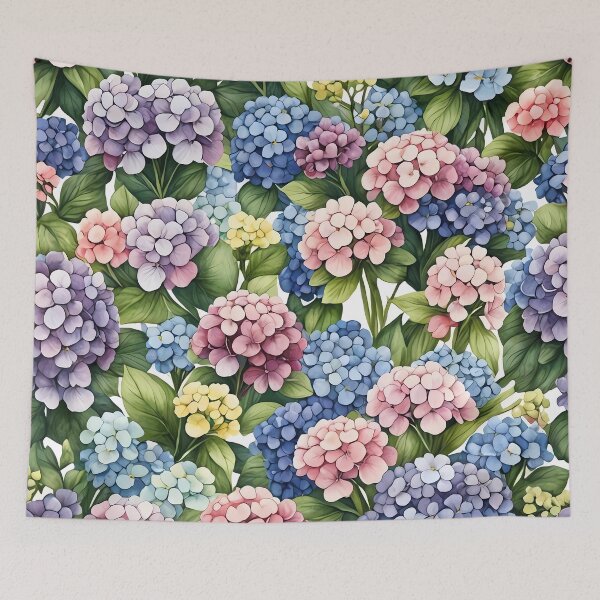 Item preview, Hortensia watercolor pattern designed and sold by Clara Fruggeri.