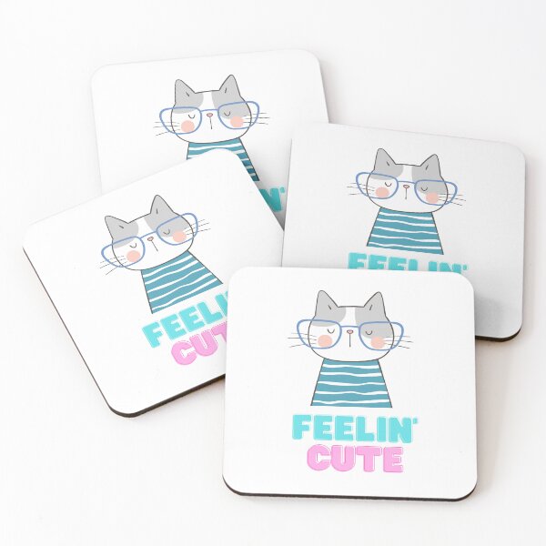 Item preview, The cute cat is wearing glasses and a blouse designed and sold by mando24895.