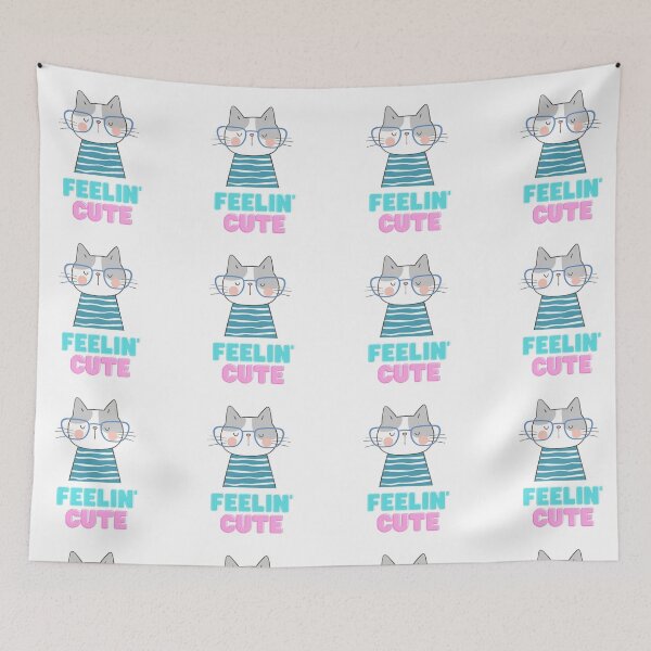 Item preview, The cute cat is wearing glasses and a blouse designed and sold by mando24895.