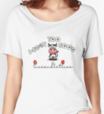 vegan funny womens girls tee-shirt white trending cute saying live and let live too good Women's Relaxed Fit T-Shirt