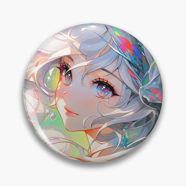 Item preview, Whimsical Iridescent Spectrum Anime Girl designed and sold by bubblegoth.
