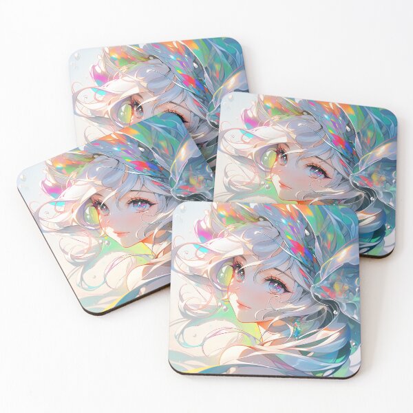 Item preview, Whimsical Iridescent Spectrum Anime Girl designed and sold by bubblegoth.