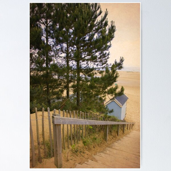 Item preview, Single blue beach hut at Wells Norfolk UK  designed and sold by MyriadLifePhoto.