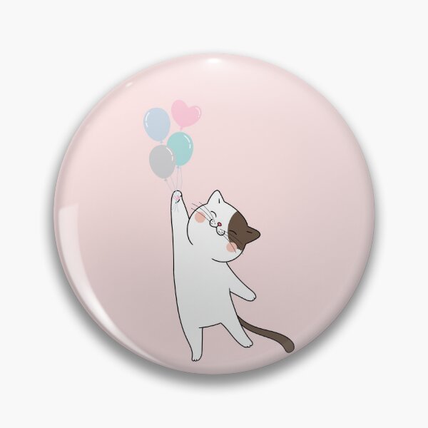 Item preview, Playful cat flies holding colorful balloons designed and sold by mando24895.