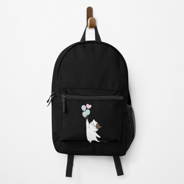 Item preview, Playful cat flies holding colorful balloons designed and sold by mando24895.