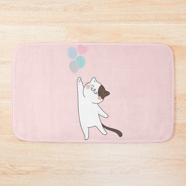 Item preview, Playful cat flies holding colorful balloons designed and sold by mando24895.