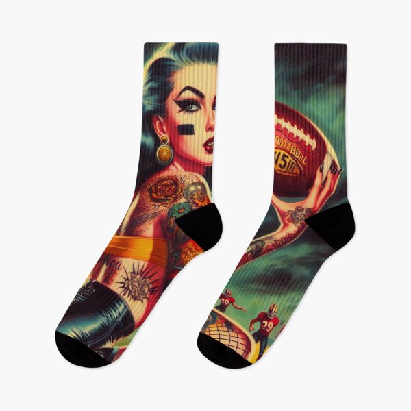 Item preview, Retro Football Pin-up designed and sold by PulpVintage.