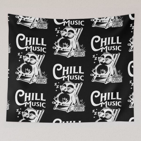 Item preview, CHILL OUT MUSIC  - Chillax Penguin (white) designed and sold by Discothreadz.