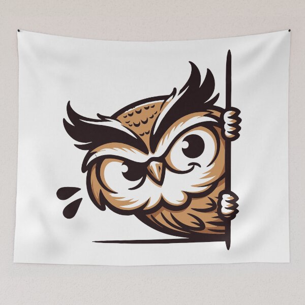 Item preview, Peek Owl: A Quirky Animal Illustration designed and sold by Designowner.