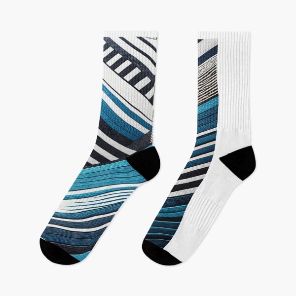 Item preview, Modern Blue White and Black Stripes Pattern Fitted Scoop Classic T-Shirt designed and sold by Ulykit.