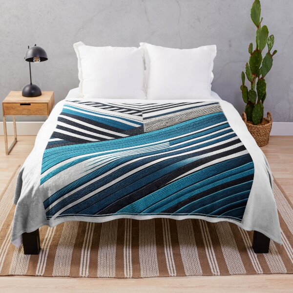 Item preview, Modern Blue White and Black Stripes Pattern Fitted Scoop Classic T-Shirt designed and sold by Ulykit.