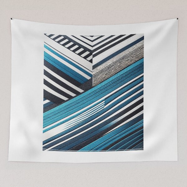 Item preview, Modern Blue White and Black Stripes Pattern Fitted Scoop Classic T-Shirt designed and sold by Ulykit.