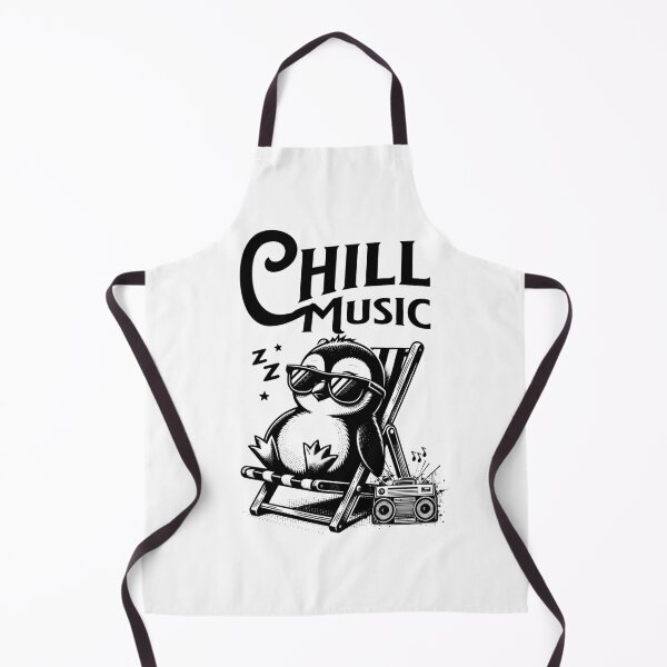 Item preview, CHILL OUT MUSIC  - Chillax Penguin (black)  designed and sold by Discothreadz.