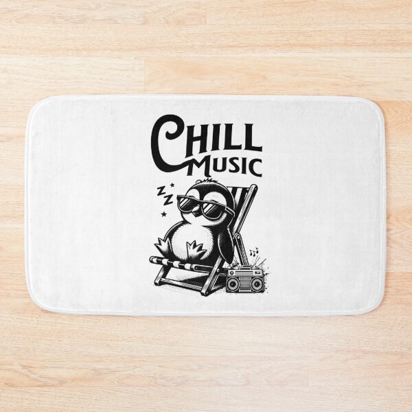 Item preview, CHILL OUT MUSIC  - Chillax Penguin (black)  designed and sold by Discothreadz.