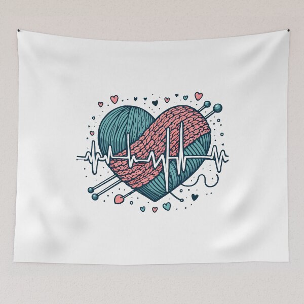 Item preview, Knitting Heartbeat Sewing Lovers Wool Crochet Needlework designed and sold by Stick-Artistry.
