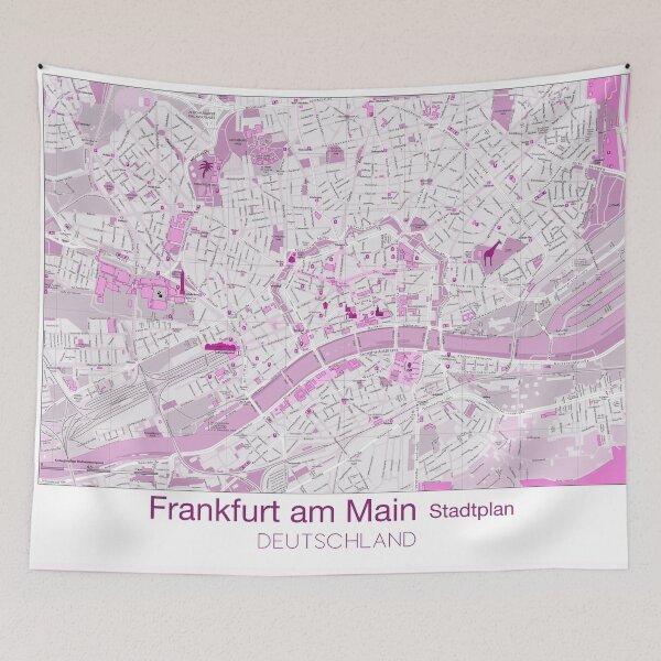 Item preview, Frankfurt City Map Pink-Art designed and sold by Carinaprint.