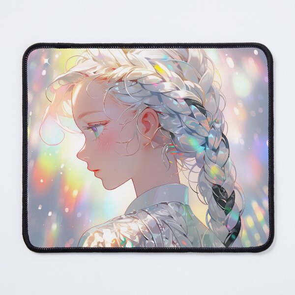 Item preview, Reflective Opalescent Glint Braids Anime Girl designed and sold by bubblegoth.