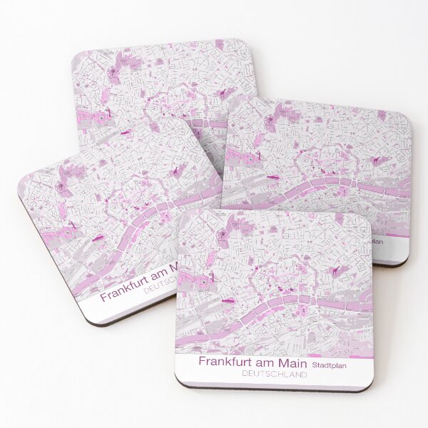 Item preview, Frankfurt City Map Pink-Art designed and sold by Carinaprint.
