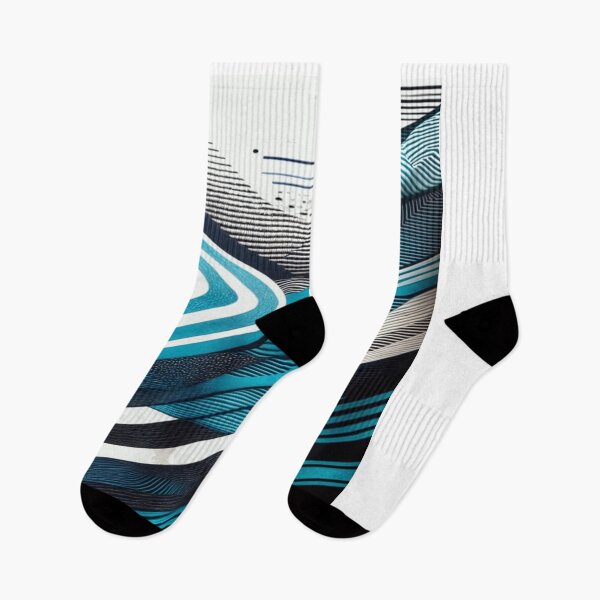 Item preview, Modern Blue White and Black Stripes Pattern Fitted  Classic T-Shirt designed and sold by Ulykit.
