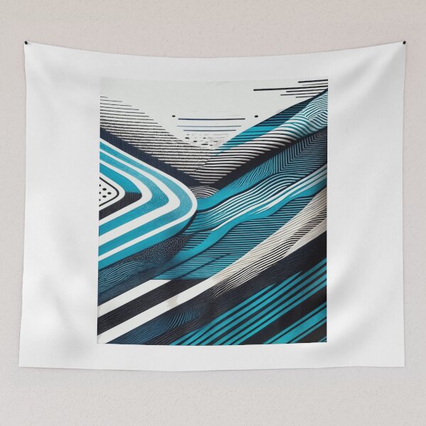 Item preview, Modern Blue White and Black Stripes Pattern Fitted  Classic T-Shirt designed and sold by Ulykit.