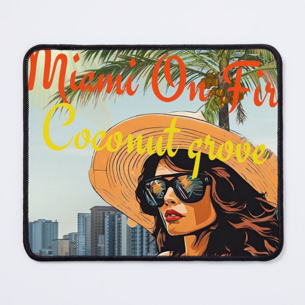 Item preview, Miami On Fire Coconut Grove Poster art, Pop art retro pop culture clipart drawing designed and sold by Wolvescreate.