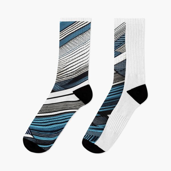 Item preview, Modern Blue White and Black Stripes Pattern Fitted FUNNY Classic T-Shirt designed and sold by Ulykit.